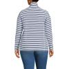 Lands’ End Anyweather Fleece Quarter Zip Pullover(Crisp White/Navy Stripe/Red)
