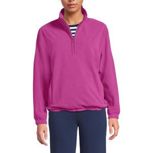 Lands’ End Women’s Anyweather RainDefense Fleece Quarter Zip Pullover(Light Raspberry Sorbet)
