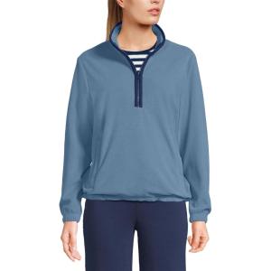 Lands’ End Women’s Anyweather RainDefense Fleece Quarter Zip Pullover(Soft Peacock)