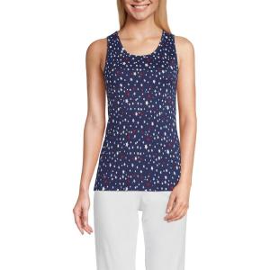 Lands’ End Women’s Cotton Tank Top(Deep Sea Navy Stars)