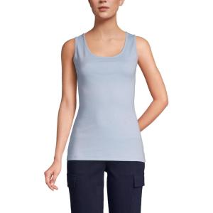 Lands’ End Women’s Cotton Tank Top(Soft Blue Haze)