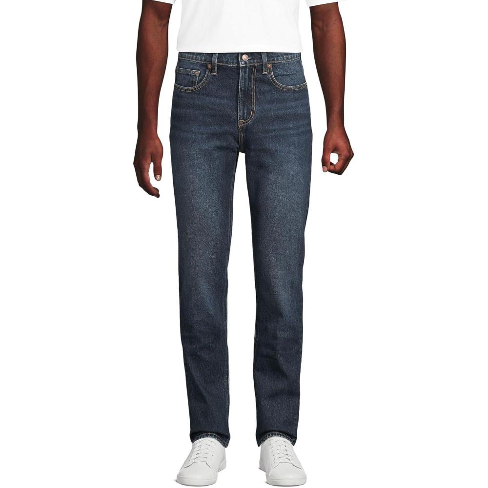 imageLands End Mens Slim Fit Stretch Jeans Washed BlackDark Pacific Wash