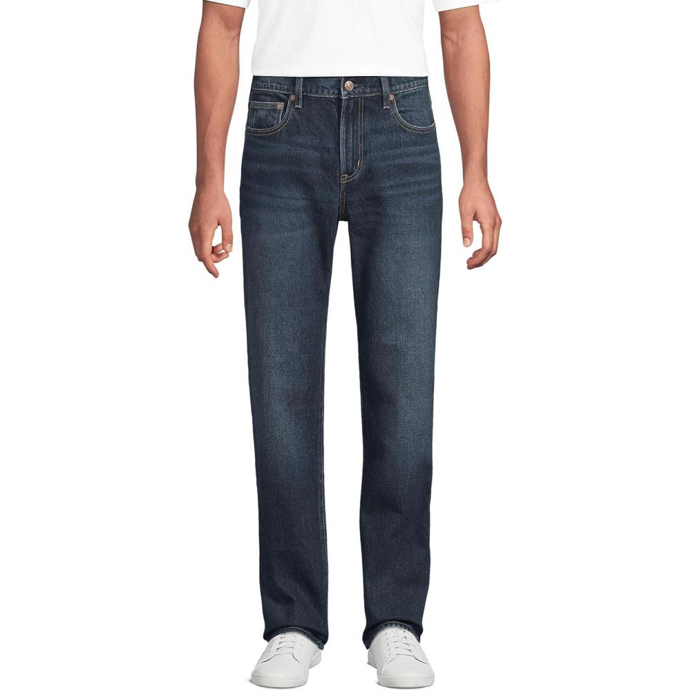 imageLands End Mens Stretch Comfort Waist Classic Fit JeanDark Pacific Wash