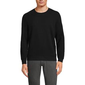 Lands’ End Men’s Long Sleeve Serious Sweats Crewneck Sweatshirt(Black)