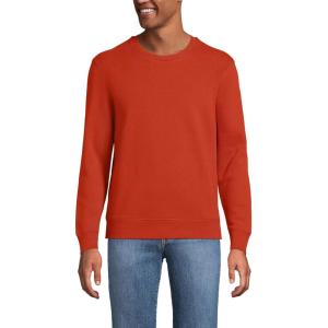 Lands’ End Men’s Long Sleeve Serious Sweats Crewneck Sweatshirt(Bourbon)