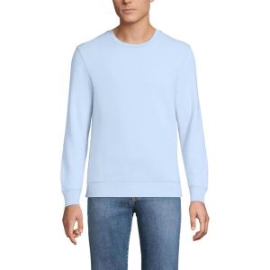 Lands’ End Men’s Long Sleeve Serious Sweats Crewneck Sweatshirt(Clearlake Blue)