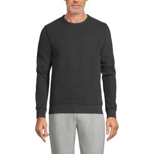 Lands’ End Men’s Long Sleeve Serious Sweats Crewneck Sweatshirt(Dark Charcoal Heather 23)