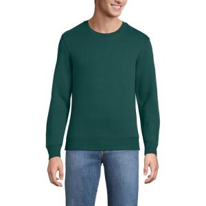 Lands’ End Men’s Long Sleeve Serious Sweats Crewneck Sweatshirt(Dark Evergreen)