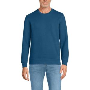 Lands’ End Men’s Long Sleeve Serious Sweats Crewneck Sweatshirt(Evening Blue)