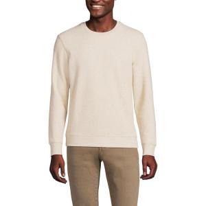 Lands’ End Men’s Long Sleeve Serious Sweats Crewneck Sweatshirt(Flax Heather)