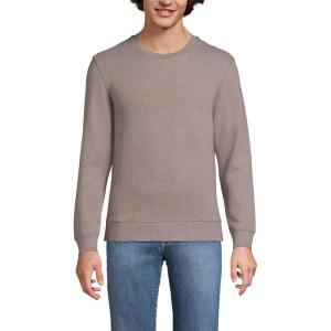 Lands’ End Men’s Long Sleeve Serious Sweats Crewneck Sweatshirt(Light Bark Heather)