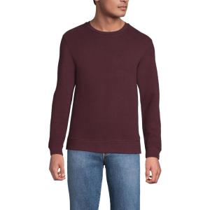 Lands’ End Men’s Long Sleeve Serious Sweats Crewneck Sweatshirt(Lush Burgundy)