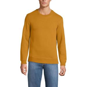 Lands’ End Men’s Long Sleeve Serious Sweats Crewneck Sweatshirt(Vintage Amber)