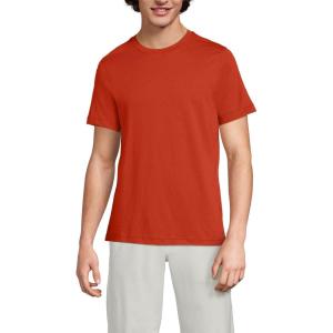 Lands’ End Men’s Short Sleeve American-Grown Supima Cotton Tee(Bourbon)