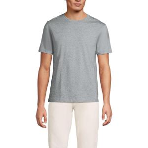 Lands’ End Men’s Short Sleeve American-Grown Supima Cotton Tee(Gray Marble Heather)