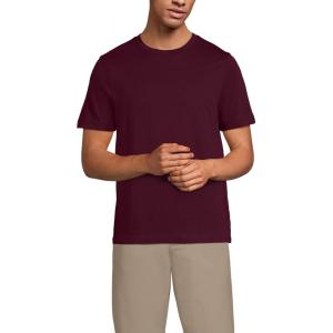 Lands’ End Men’s Short Sleeve American-Grown Supima Cotton Tee(Lush Burgundy)