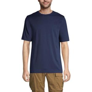 Lands’ End Men’s Short Sleeve American-Grown Supima Cotton Tee(Radiant Navy)