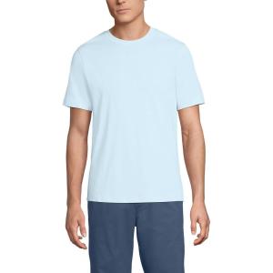 Lands’ End Men’s Short Sleeve American-Grown Supima Cotton Tee(Soft Ice Blue)
