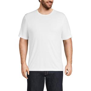 Lands’ End Men’s Short Sleeve American-Grown Supima Cotton Tee(White)