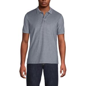 Lands’ End Men’s Short Sleeve Travel Kit Polo(Radiant Navy Birdseye)