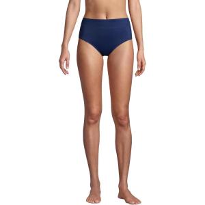 Lands’ End Women’s High Waisted Bikini Bottoms(Deep Sea Navy)