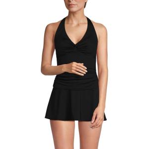 Lands’ End Women’s Twist Halter Tankini Top(Black)