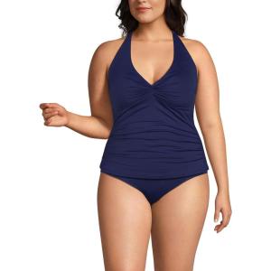 Lands’ End Women’s Twist Halter Tankini Top(Deep Sea Navy)