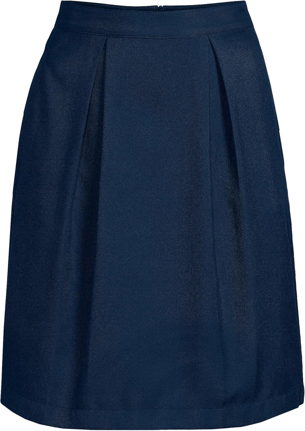 imageLands End School Uniform Womens Solid Pleated Skort Top of KneeAcademic Classic Navy