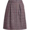 Lands’ End Women’s Top of Knee Plaid Skort(Plaid Gray Heather/Maroon)