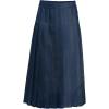 Lands’ End Women’s Solid Pleated Skirt Ankle Length(Academic Classic Navy)