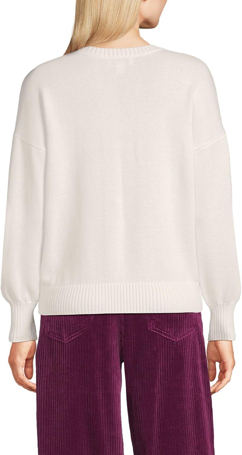 imageLands End Womens Drifter Jersey Crewneck SweaterSunday ScariesIvory