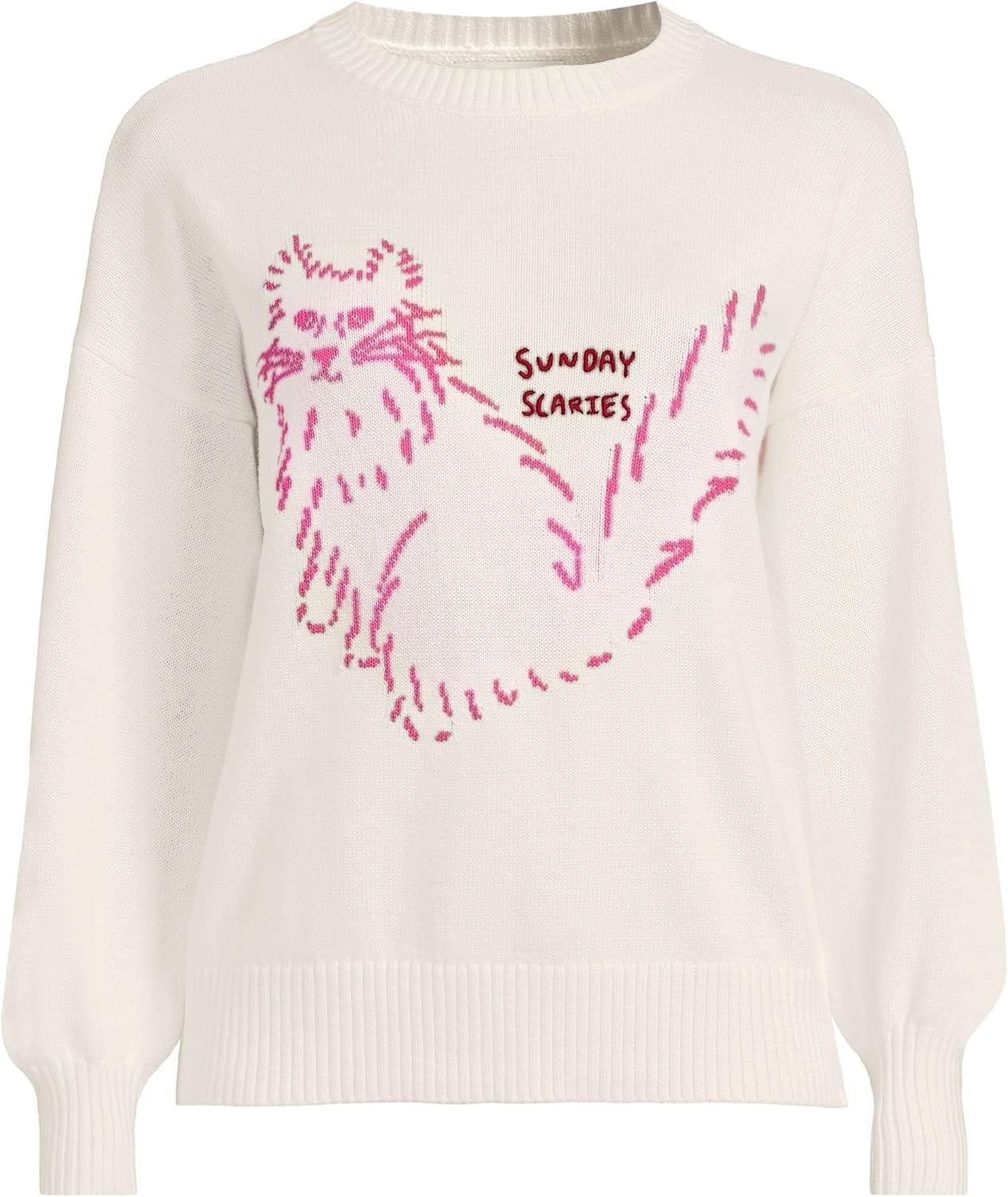 imageLands End Womens Drifter Jersey Crewneck SweaterSunday ScariesIvory