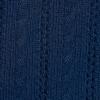 Lands’ End Women’s Cotton Pointelle Satin Trim Cardigan Sweater(Deep Sea Navy)
