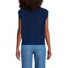 Lands’ End Women’s Drifter Modern Cable V Neck Vest Sweater(Deep Sea Navy)