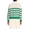 Lands’ End Women’s Drifter Rugby with Woven Collar Sweater(Vibrant Clover Stripe)