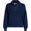 Lands’ End Women’s Drifter Shaker Wedge Quarter Zip Sweater(Navy Ice Multi Donegal)