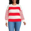 Coral Red/Ivory Stripes
