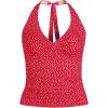 Lands’ End Women’s Twist Halter Tankini Top(Red Mini Dot)