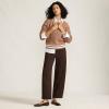 Lands’ End Women’s Sport Knit High Rise Barrel Ankle Pants(Rich Coffee)