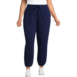 Lands’ End Women’s Serious Sweats High Rise Jogger Pants(Deep Sea Navy)