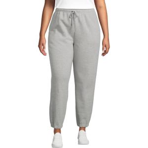Lands’ End Women’s Serious Sweats High Rise Jogger Pants(Gray Heather)