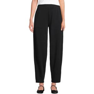 Lands’ End Women’s Sport Knit High Rise Barrel Ankle Pants(Black)
