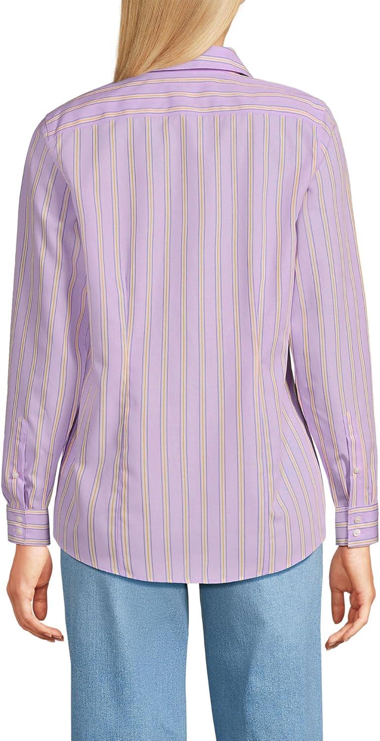 imageLands End Womens Pinwale Cord Long Sleeve ShirtLilac Breeze Stripe