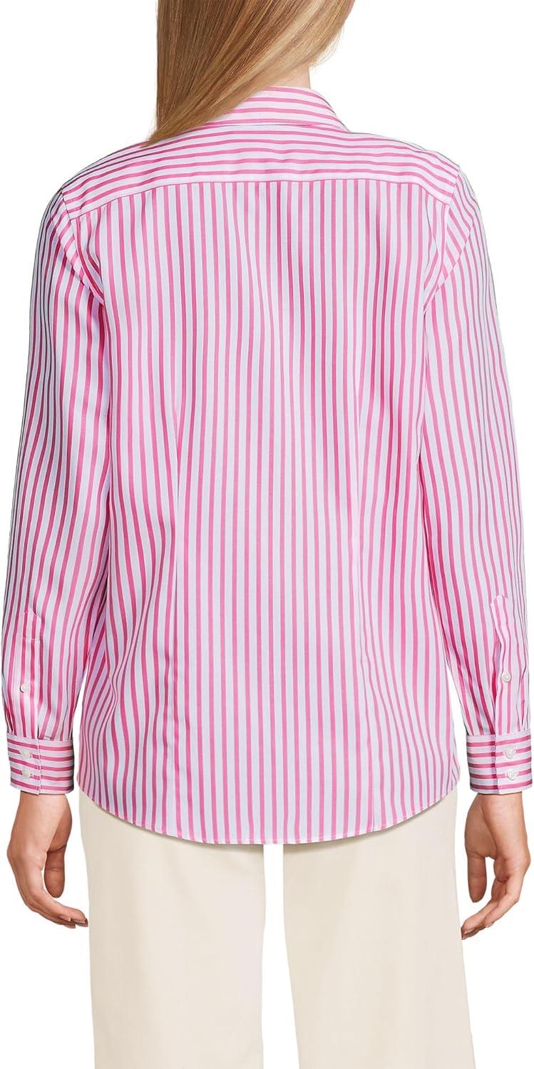 imageLands End Womens Pinwale Cord Long Sleeve ShirtWhiteApple Blossom Stripe