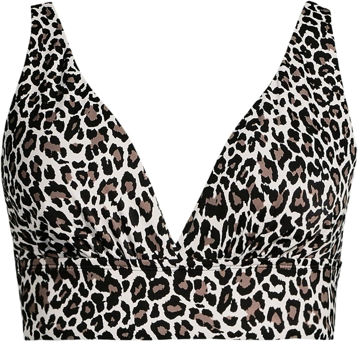 imageLands End Womens Plunge Bikini TopBlack Leopard