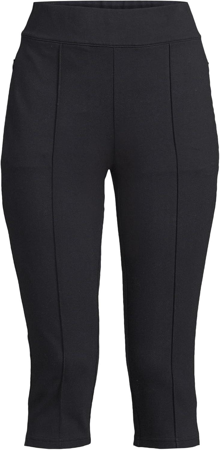 imageLands End Womens Starfish High Rise Pintuck Capri PantsBlack