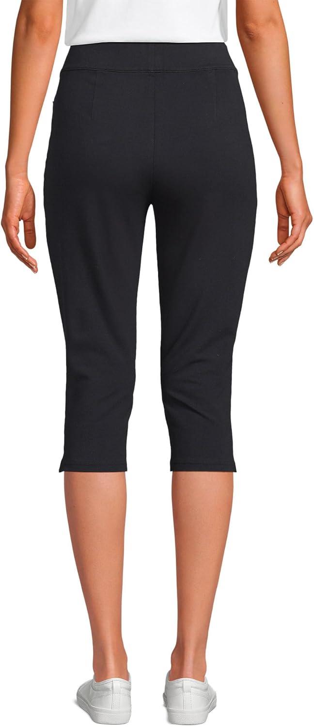 imageLands End Womens Starfish High Rise Pintuck Capri PantsBlack
