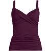 Lands’ End Women’s Chlorine Resistant Wrap Tankini Swimsuit Top(Dark Wine)