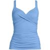 Lands’ End Women’s Chlorine Resistant Wrap Tankini Swimsuit Top(Lake Blue)