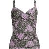 Lands’ End Women’s Chlorine Resistant Wrap Tankini Swimsuit Top(Orchid Meadow Ditsy Floral)